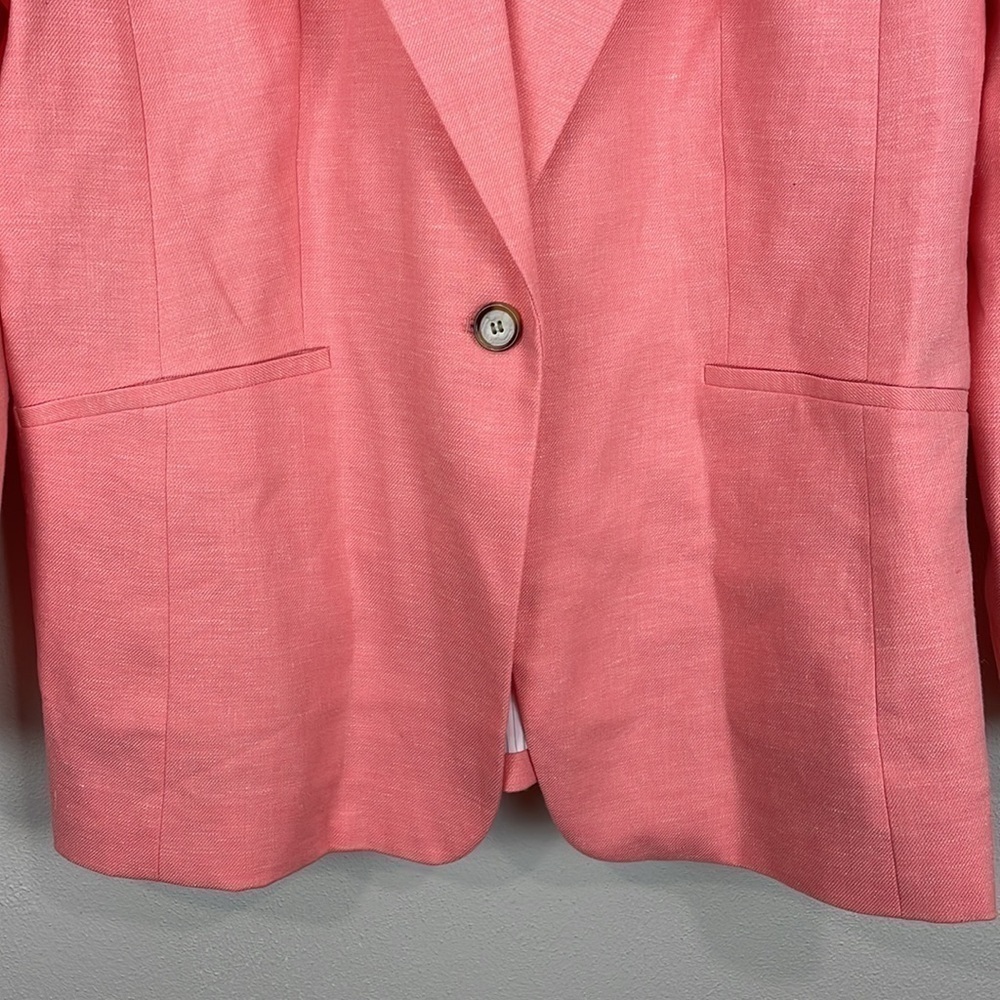 TALBOTS Sharkskin Linen Blend Blazer - Picture 5 of 11